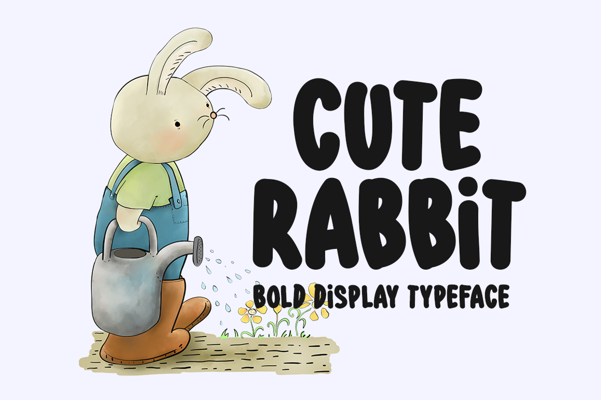 Cute Rabbit Typeface, a Script Font by Seemly Fonts (Photo 1 of 5)