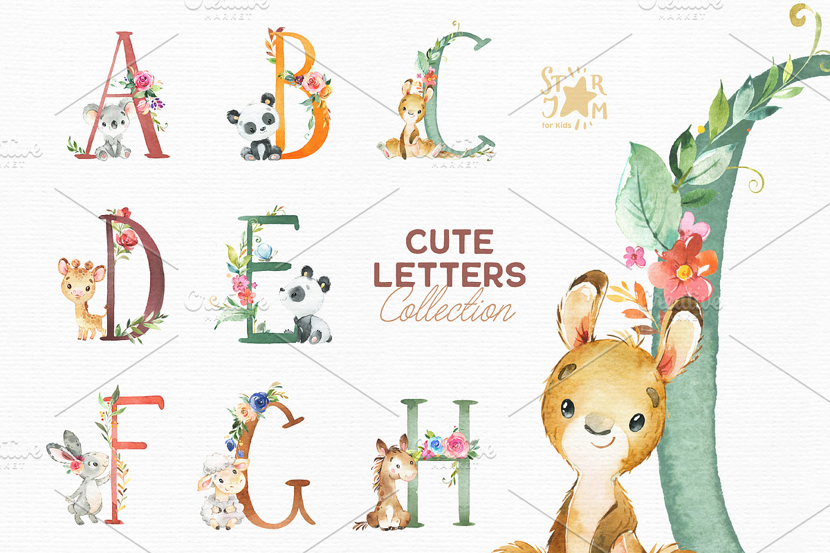 Cute Letters Collection, an Illustration by StarJam (Photo 4 of 7)