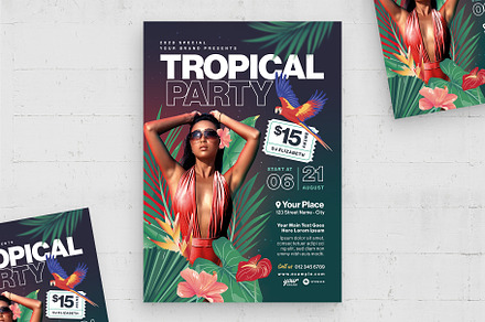 Tropical Party Flyer Template, a Flyer Template by BrandPacks