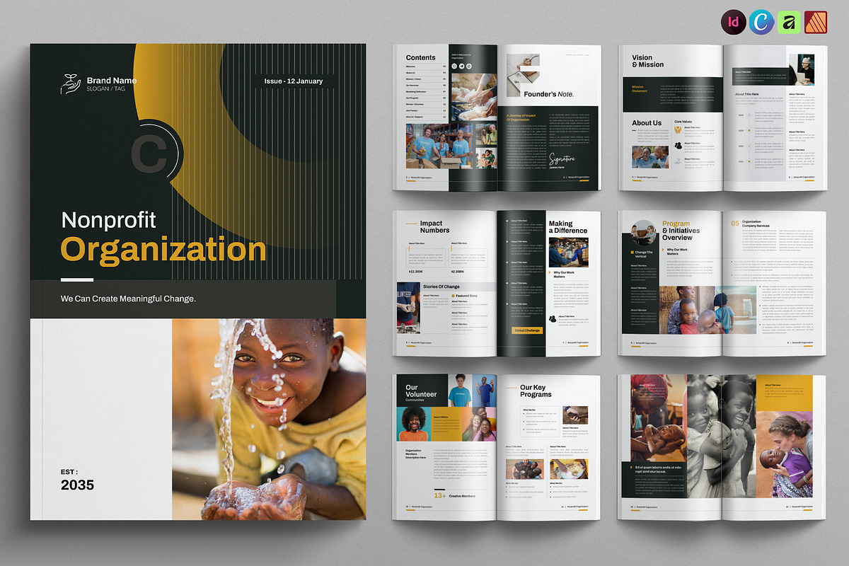 Nonprofit Org. Brochure Template, a Brochure Template by NorthPeak (Photo 1 of 9)