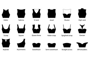 Neckline Type of Women Dress, an Object Illustration by Vector Creator