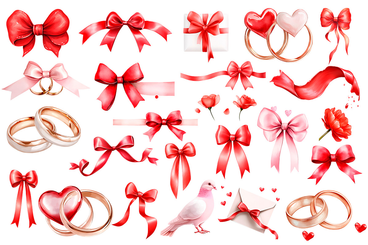 Watercolor Valentine's Day clipart, an Object Illustration by Evgeniia (Photo 3 of 4)