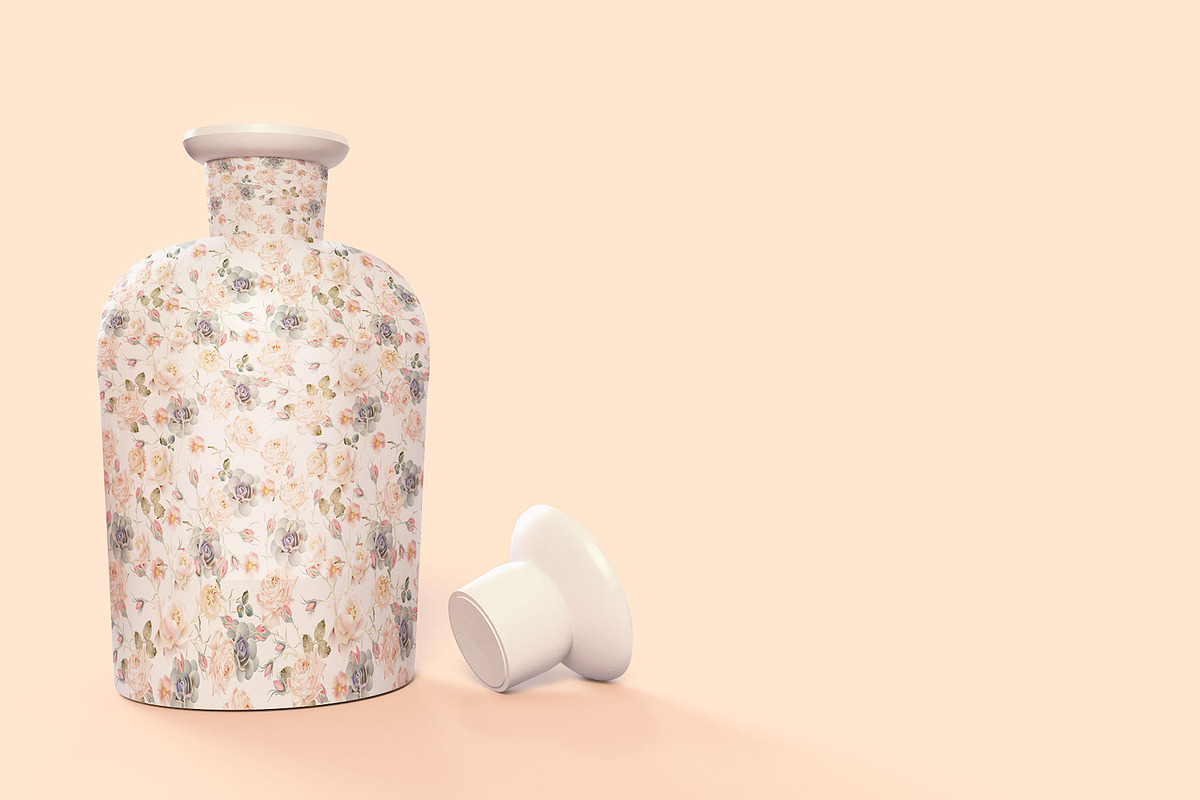 Pattern&Label Parfum Bottle Mockup, a Packaging Mockup by BMACHINA Labs. (Photo 5 of 12)