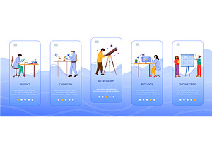 Science branches app screen, an App Template by IMG visuals characters