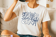 Teacher Life Doodle Coquette Teacher, a Graphic by mh_arif (Thumbnail 4 of 4)