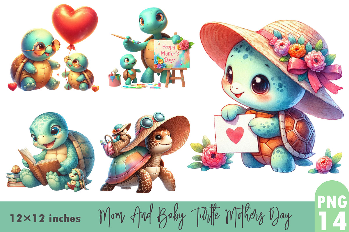 Mom & Baby Turtle Mothers Day, a Graphic by CitraGraphics (Photo 1 of 3)