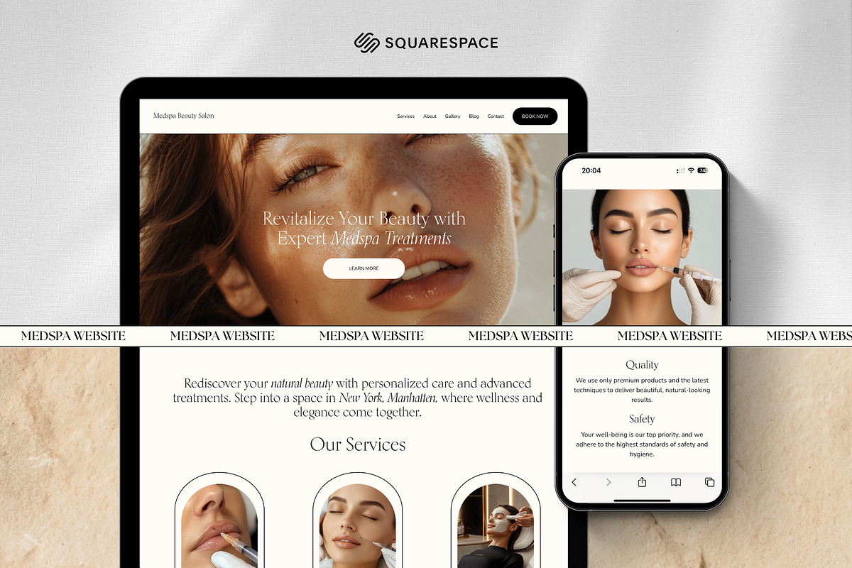 Medspa Website Squarespace Templates, a Squarespace Template by DesignsbyMariaStudio (Photo 1 of 10)