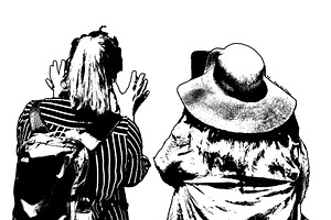 Old ladies taking photos isolated graphic, a Person Illustration by DanFLCreativo