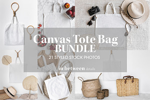 Canvas tote bag styled stock photos featuring tote bag stock photo, canvas