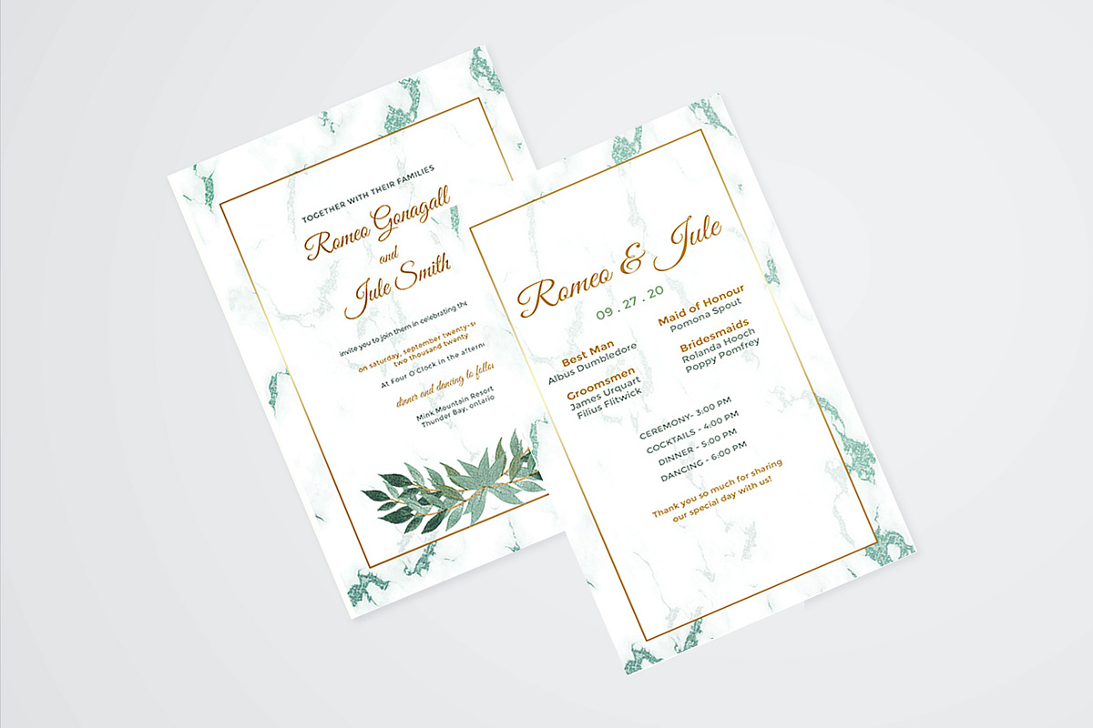 Marble & Floral Wedding Suite, an Invitation Template by Design with Qurat (Photo 3 of 5)