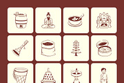 Himalayan Culture Drawing Art Set, an Outline Icon by Vectors Market (Thumbnail 7 of 8)