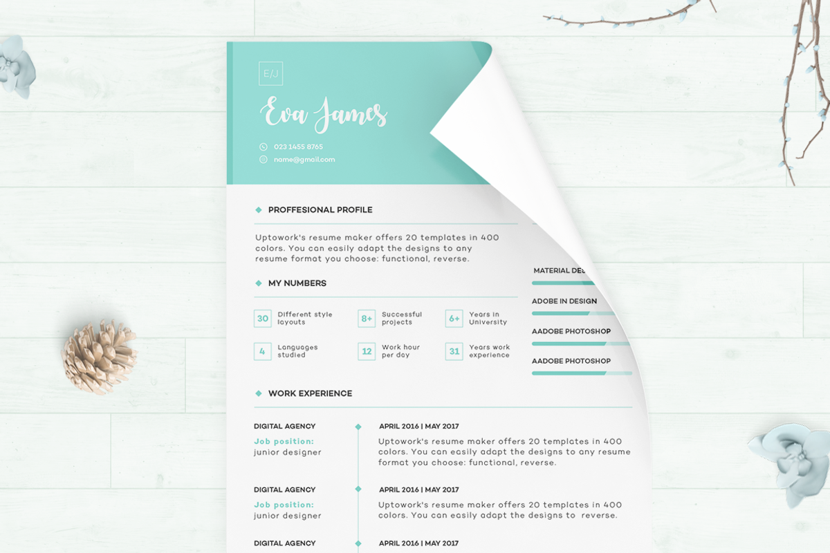 Resume/CV - Eva, a Resume Template by 3Angle (Photo 2 of 5)