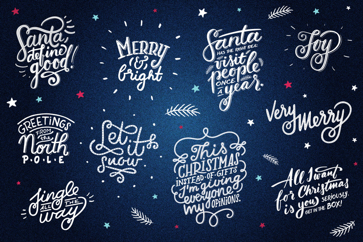 Christmas Lettering | Holiday Cards, a Graphic by Alexandra Deus (Photo 2 of 5)