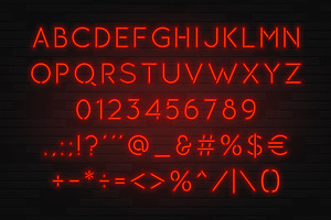 Night Neon SVG Font - Red