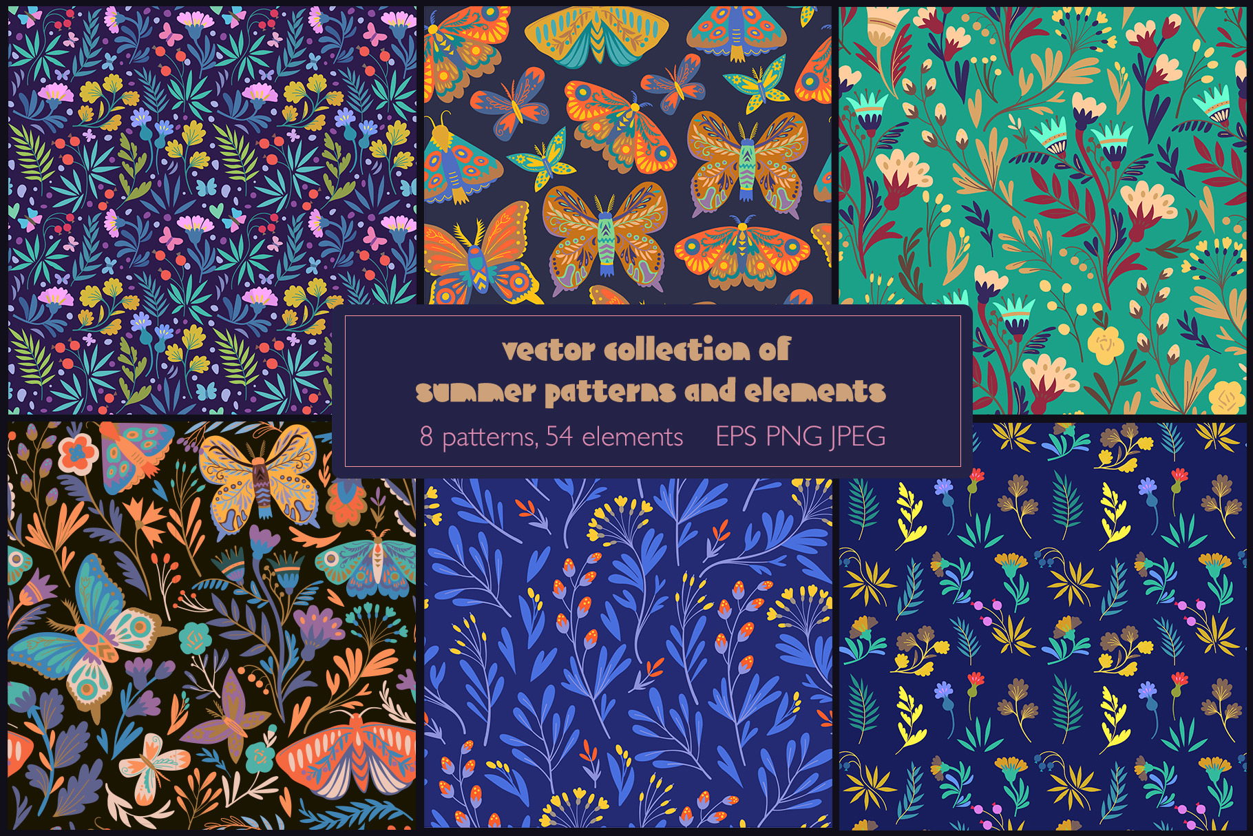 Vector collection of summer patterns, a Pattern Graphic by Robusta