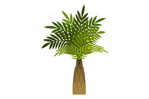 Cartoon Palm Tree. Green Tropical