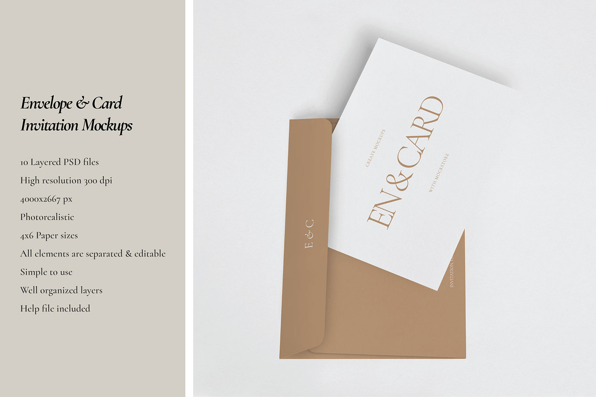Envelope & Card Invitation Mockups, a Print Template by Mockstore (Photo 2 of 14)