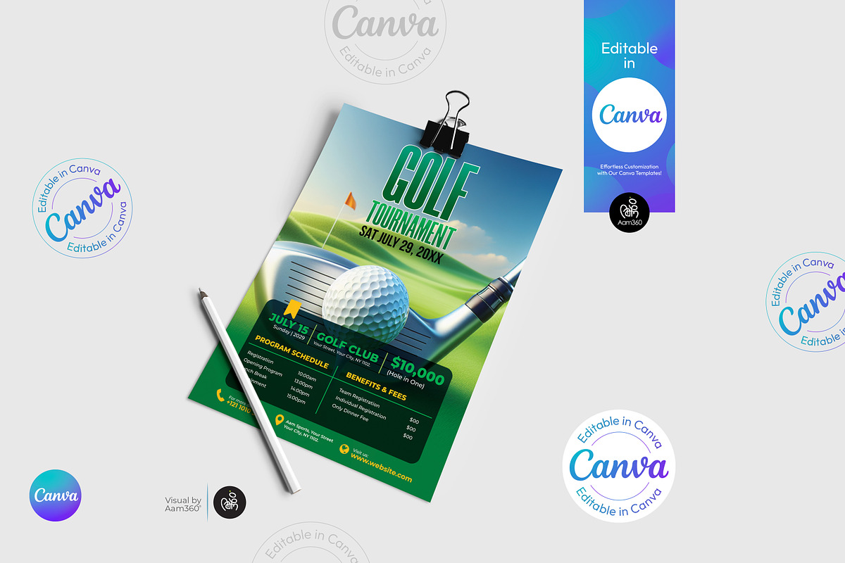 Golf Flyer Template, a Flyer Template by Aam360 (Photo 1 of 3)