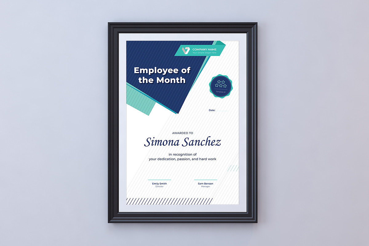 Employee of the Month Certificate, a Stationery Template by MotoCMS (Photo 1 of 2)