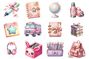 Cute Girly Back to School, an Illustration by Design Market (Thumbnail 3 of 3)