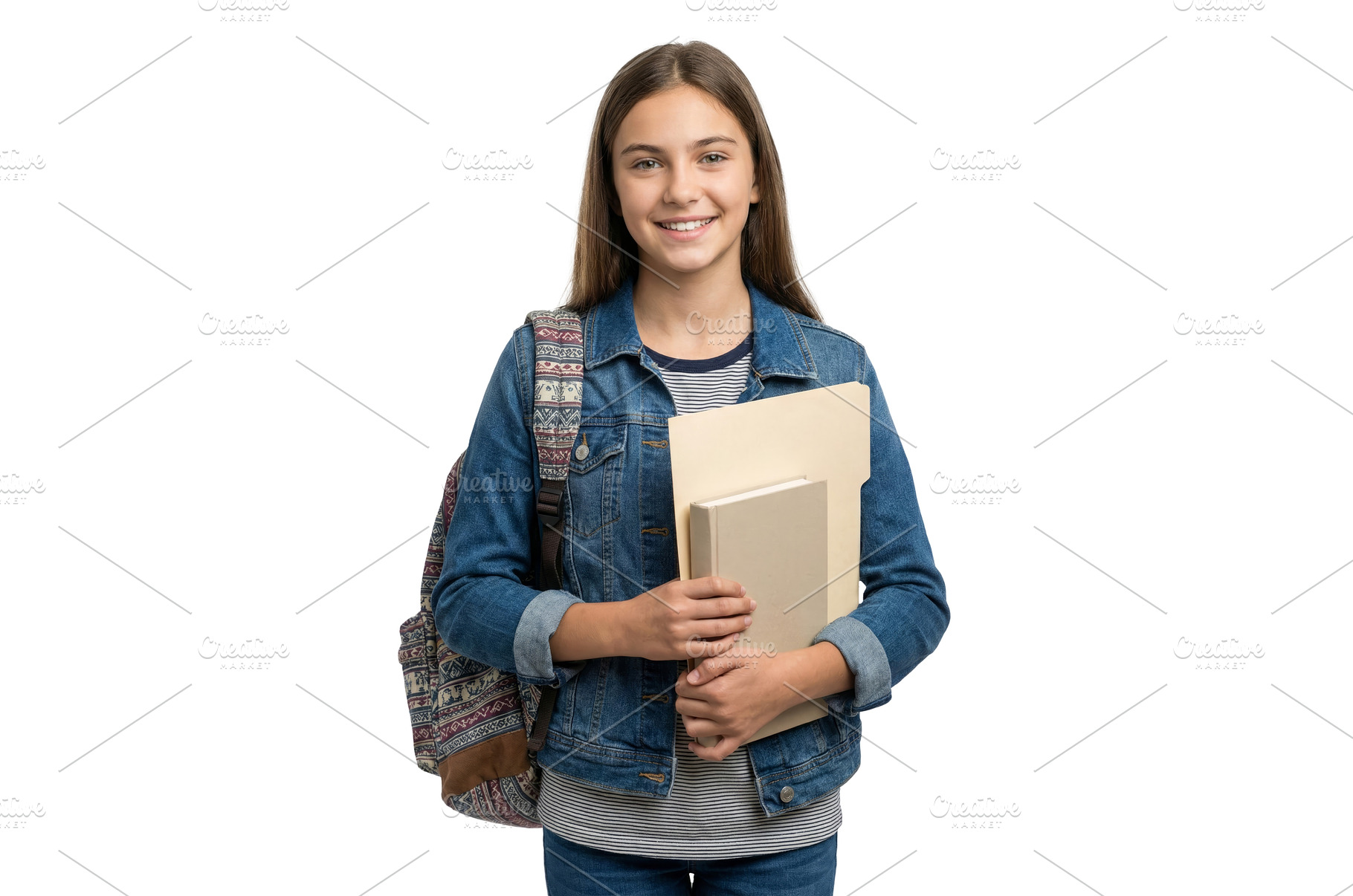 School Girl With Books and Bag, a School & Education Photo by CREATIVEDEF