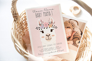 5x7 Card Mockup Baby Shower, 1