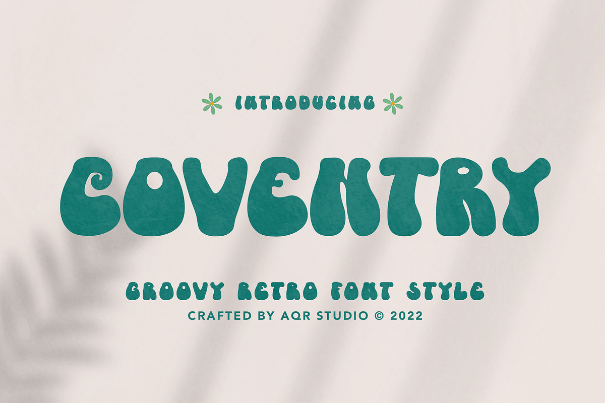 Coventry - Groovy Retro Font, a Script Font by AQR Studio (Photo 1 of 9)