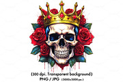 Skull and roses with a golden crown., an Object Illustration by yod67 (Thumbnail 1 of 6)
