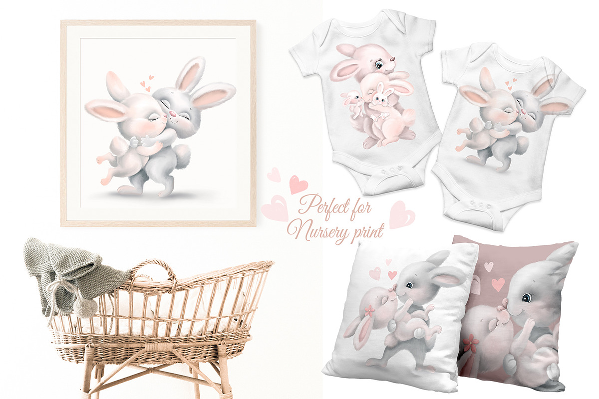 Cute Bunny in Love, an Animal Illustration by MarinadeArt (Photo 3 of 7)