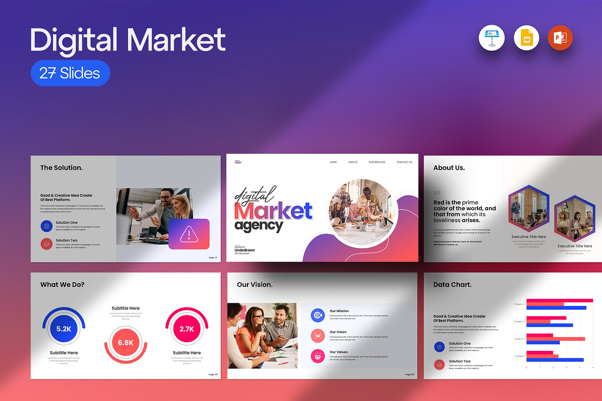 Digital Market Agency Presentation, a Presentation Template by Creatiya Type (Photo 1 of 7)