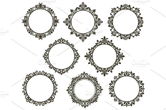Vintage floral frames set preview 2