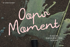 OopsMoment Casual Handwritten Script, a Script Font by Struvictory.art