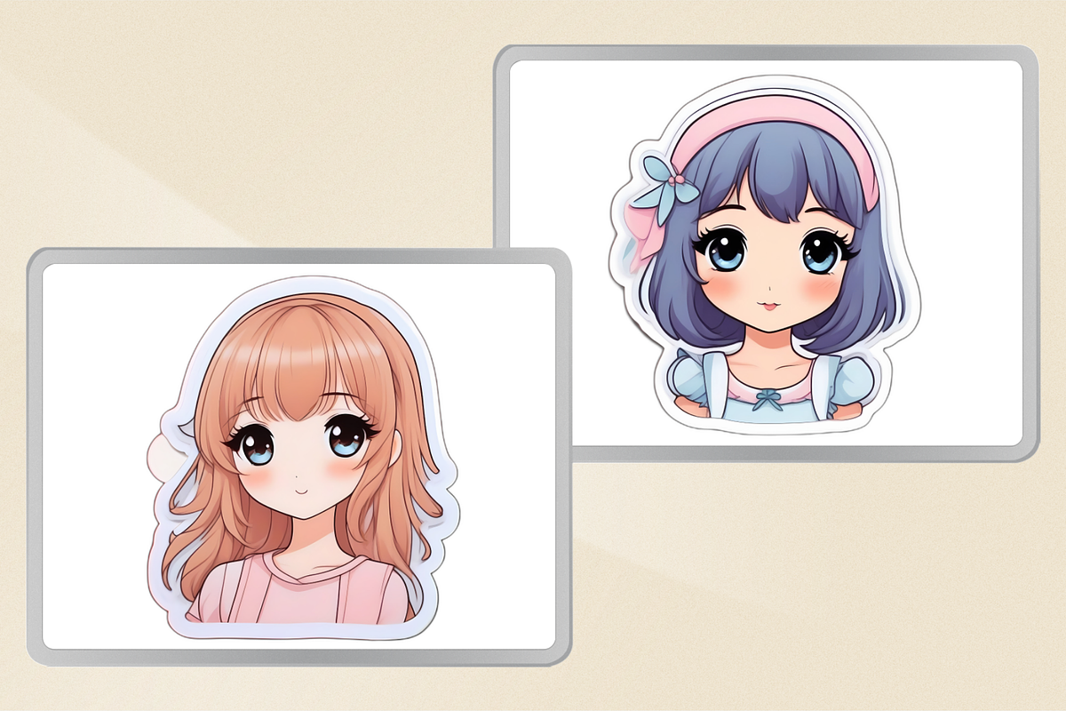 Cute Anime Girl Sticker Clipart, a Person Illustration by Stickera Hub (Photo 5 of 8)