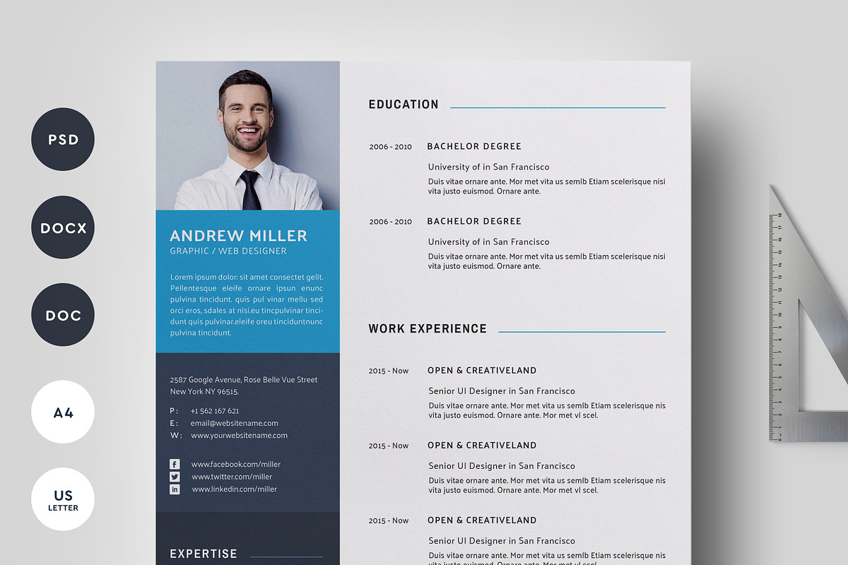 Word CV Resume, a Resume Template by CodePower (Photo 1 of 7)