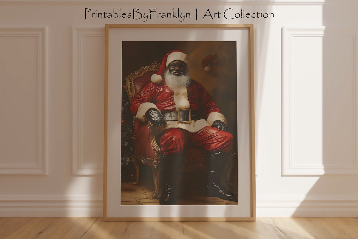 African American Santa Claus WallArt, a Holiday Photo by PrintablesByFranklyn (Photo 3 of 6)