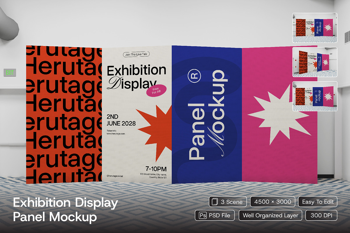 Exhibition Display Panel Mockup, an Advertising Mockup by herutage (Photo 1 of 4)