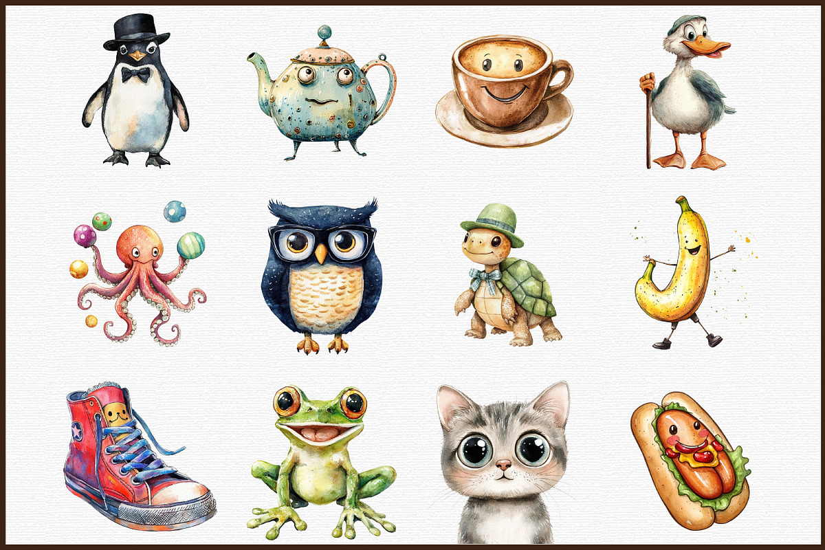 Funny Retro Cartoon Character Clipar, an Illustration by Sublimation Artist (Photo 3 of 6)