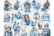 Cold Winter Clipart | Outside Winter, a Person Illustration by GlamArtZhanna (Thumbnail 4 of 5)