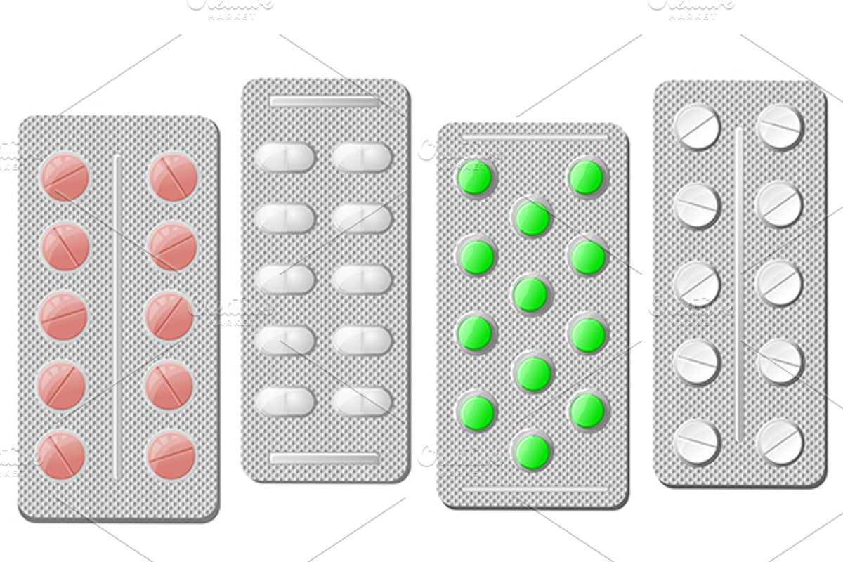 Realistic pills in silver blisters, an Object Graphic by Vector Tradition (Photo 1 of 3)