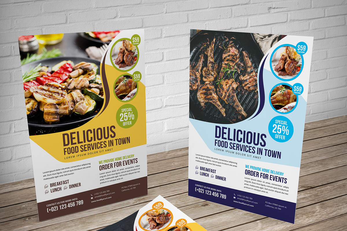 Food Restaurant Flyer Design v2, a Flyer Template by Miyaji75 (Photo 2 of 5)