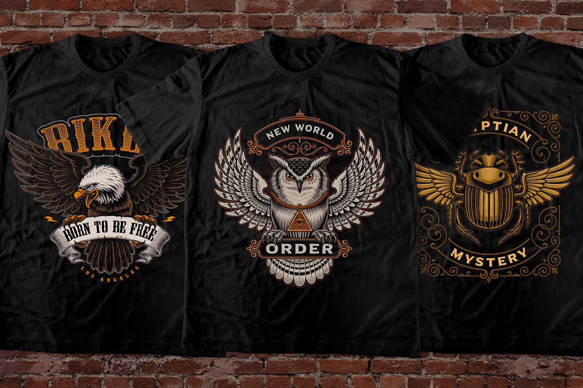 100 T-shirt Designs Bundle, an Illustration by Harry Kasyanov (Photo 13 of 37)