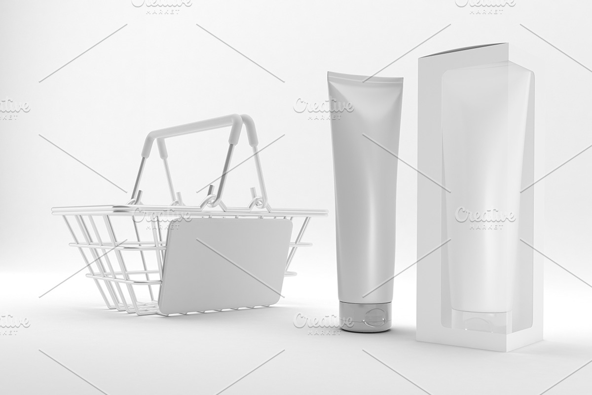 Shopping Cream Tube Mockup, a Packaging Mockup by Qaleb Studio (Photo 2 of 2)