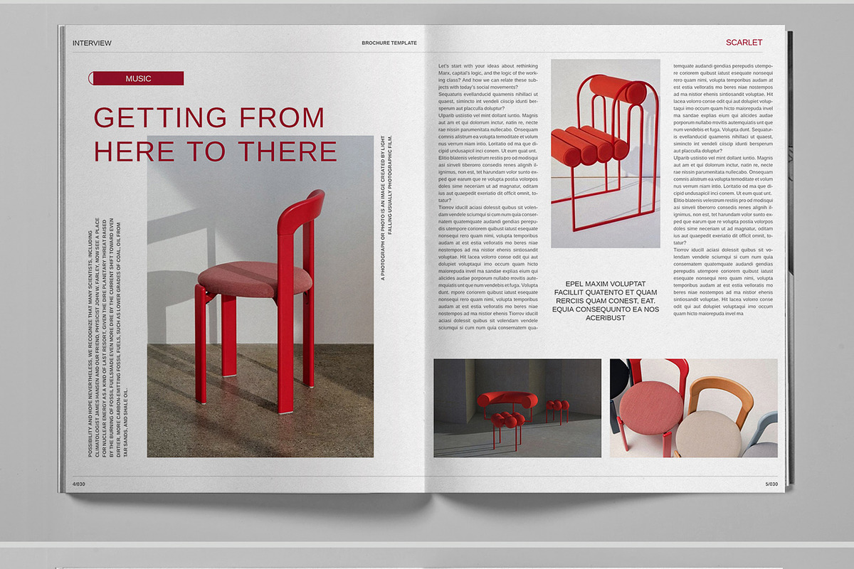 Scarlet Red Magazine Template, a Magazine Template by Boris Cupac (Photo 4 of 7)