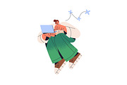Multitasking, work and life balance, a Person Illustration by PaperTrident (Thumbnail 8 of 9)