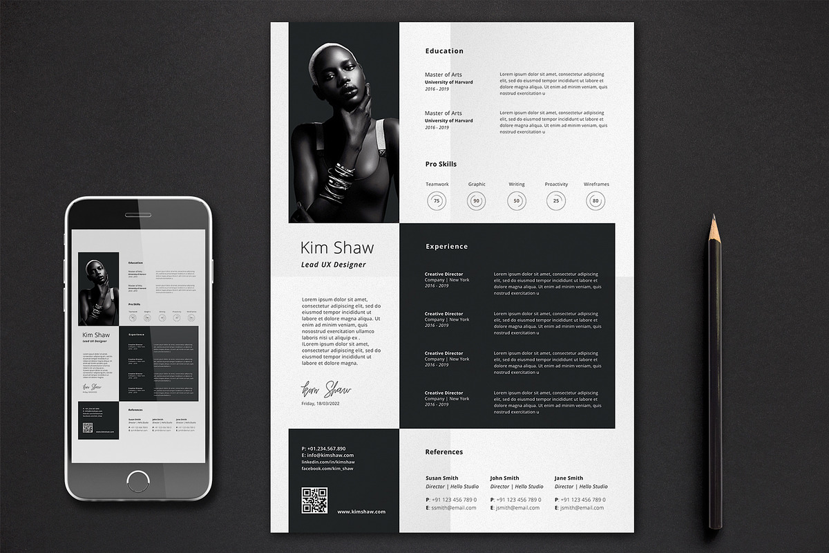 Kim Resume Template, a Resume Template by Nina Shaw (Photo 1 of 10)