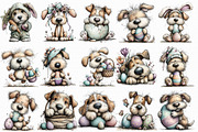 Whimsical Easter Dogs Clipart, an Illustration by Libby Wishes (Thumbnail 2 of 6)