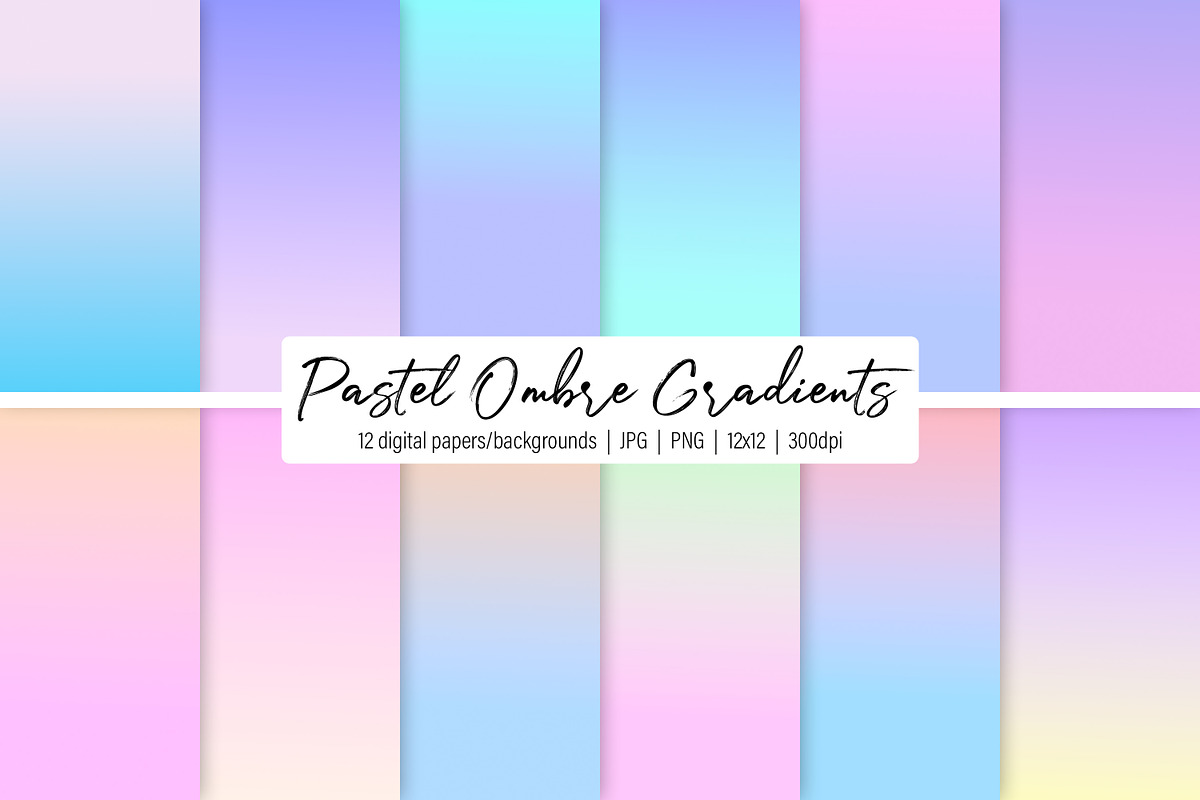 Pastel Ombre Gradients, a Background Graphic by Julie Campbell (Photo 1 of 10)