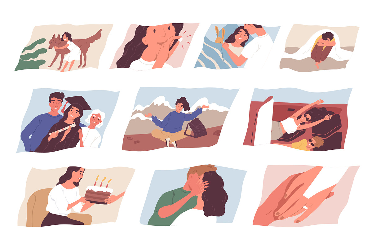 Girl memories, life scenes set, a Person Illustration by Good Studio (Photo 1 of 4)