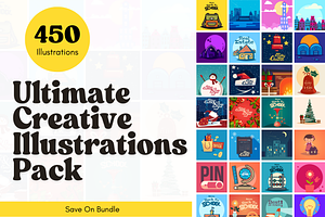 450 Vector Illustrations Collection, an Object Illustration by Dreamanart