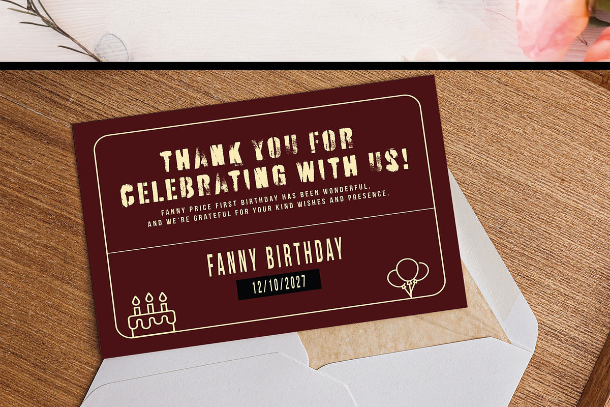 Birthday Thank You Card Celebration, a Card Template by MightyDesign (Photo 3 of 6)